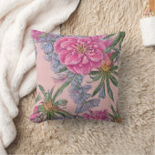 美しいピンクのフローラ クッション (ブランケット)