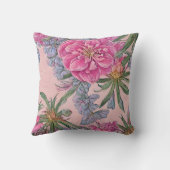 美しいピンクのフローラ クッション (裏面)