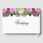 美しいピンクのフローラ ゲストブック (裏面)