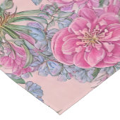美しいピンクのフローラ ショートテーブルランナー (コーナー)
