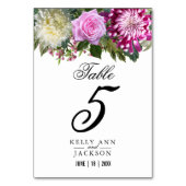 美しいピンクのフローラ テーブルナンバー (裏面)