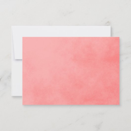 美しいピンクのブッシュ レセプション 招待状 (裏面)