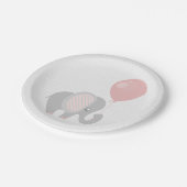 美しいピンクのベビー象 ペーパープレート (アングル)