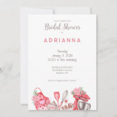 美しいピンクのベーキングブライダルシャワー招待 招待状 (正面)