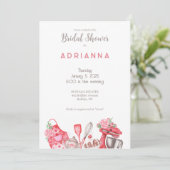美しいピンクのベーキングブライダルシャワー招待 招待状 (スタンド正面)
