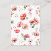 美しいピンクのポピーのシャワーブックベビー エンクロージャーカード (裏面)