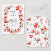 美しいピンクのポピーのシャワーブックベビー エンクロージャーカード (正面/裏面)