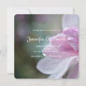 美しいピンクのマグノリアの花の卒業パーティー 招待状 (裏面)