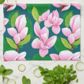 美しいピンクのマグノリアの花 キッチンタオル (折り畳み)