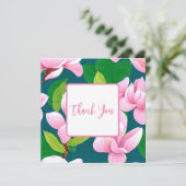 美しいピンクのマグノリアの花 サンキューカード (スタンド正面)