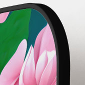 美しいピンクのマグノリアの花 ピックルボールラケット (左詳細)