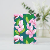 美しいピンクのマグノリアの花 ポストカード (スタンド正面)