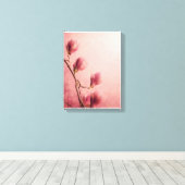 美しいピンクのマグノリア花 キャンバスプリント (インサイチュ (ウッドフロア))