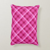 美しいピンクのマゼンタ格子枕 アクセントクッション (裏面(縦))