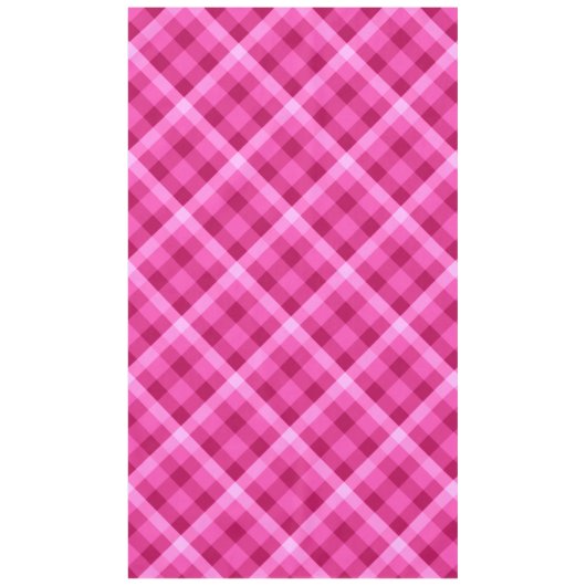 美しいピンクのマゼンタ格子柄の大きなテーブルクロス テーブルクロス (正面)