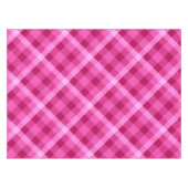 美しいピンクのマゼンタ格子柄の小さなテーブルクロス テーブルクロス (正面(横))