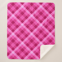 美しいピンクのマゼンタ格子状メディアシェルパブランケット シェルパブランケット
