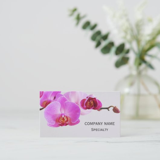 美しいピンクのラン 名刺 (スタンド正面)