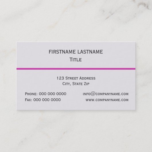 美しいピンクのラン 名刺 (裏面)