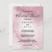 美しいピンクのリハーサルディナー -  招待状 (正面)