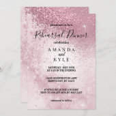 美しいピンクのリハーサルディナー -  招待状 (正面/裏面)