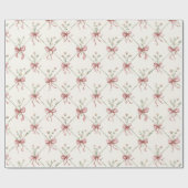 美しいピンクのリボンとボウ ラッピングペーパー (フラット)