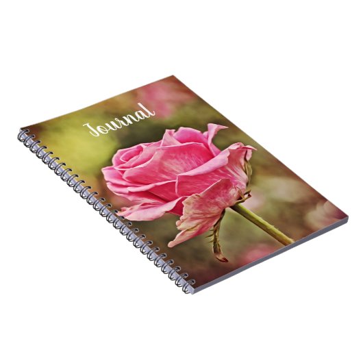 美しいピンクのローズアートジャーナルノート ノートブック (右側)