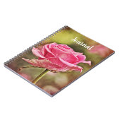 美しいピンクのローズアートジャーナルノート ノートブック (左側)