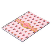 美しいピンクのローズパターン ノートブック (左側)