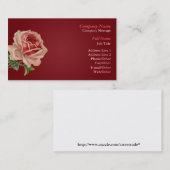 美しいピンクのローズビジネスカードテンプレート 名刺 (正面/裏面)
