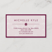 美しいピンクのローズブティックフラワーオールパーズ 名刺 (裏面)