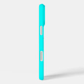 美しいピンクのローズモノグラム、ティール(緑がかった色)アクアブルー Case-Mate iPhoneケース (裏面 / 右)