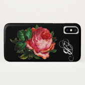 美しいピンクのローズモノグラム Case-Mate iPhoneケース (裏面(横))