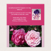 美しいピンクのローズラブグリーティングカード (外部フラット)
