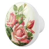 美しいピンクのヴィンテージのバラの陶磁器のノブ セラミックノブ (右)