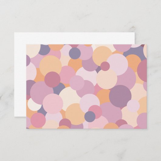 美しいピンクの円 サンキューカード (正面/裏面)