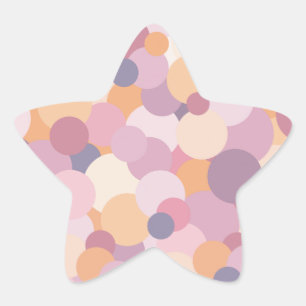 美しいピンクの円 星シール