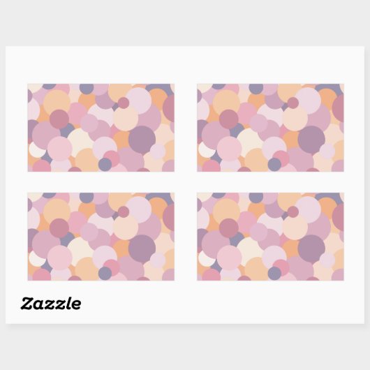 美しいピンクの円 長方形シール (シート)