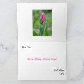 美しいピンクの冬のチューリップ花 カード (内部)