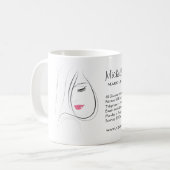 美しいピンクの唇メイクアップアーティストブランディング コーヒーマグカップ (正面左)