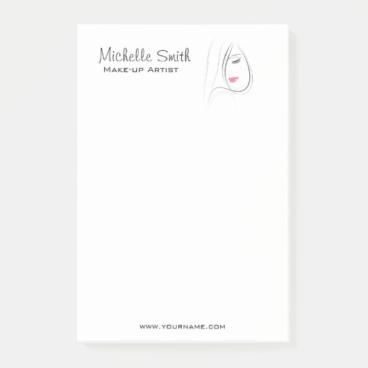 美しいピンクの唇メイクアップアーティストブランディング ポストイット (正面)