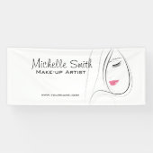 美しいピンクの唇メイクアップアーティストブランディング 横断幕 (横)