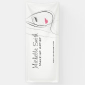 美しいピンクの唇メイクアップアーティストブランディング 横断幕 (縦)