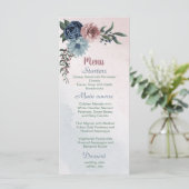 美しいピンクの埃っぽい青い海軍の花々緑 メニュー (スタンド正面)