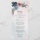 美しいピンクの埃っぽい青い海軍の花々緑 メニュー (正面)