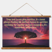 美しいピンクの太陽とシルエット海 吊り下げ型タペストリー (正面)