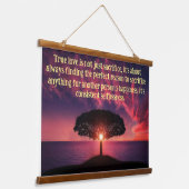 美しいピンクの太陽とシルエット海 吊り下げ型タペストリー (傾斜あり)