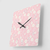 美しいピンクの女の赤ちゃんの花 スクエア壁時計 (傾斜)