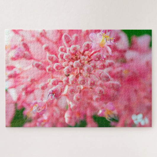美しいピンクの小さな花 ジグソーパズル (横)