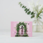 美しいピンクの小妖精や小人ファンタジー名刺 名刺 (スタンド正面)